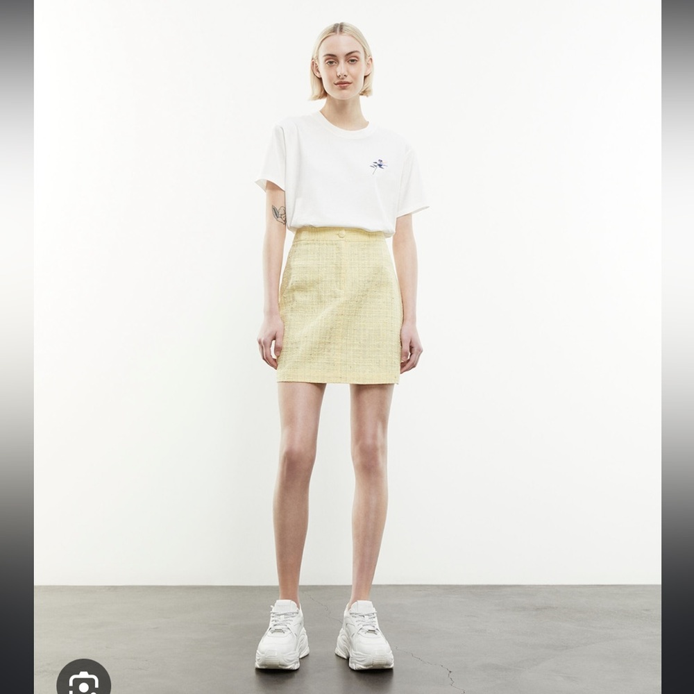NWT The Kooples yellow tweed skirt